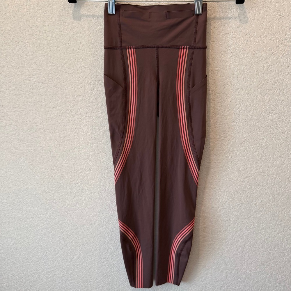 Lululemon Speed Up Tight 28 Full-On Luxtreme Brown Pink Reflective Size 0